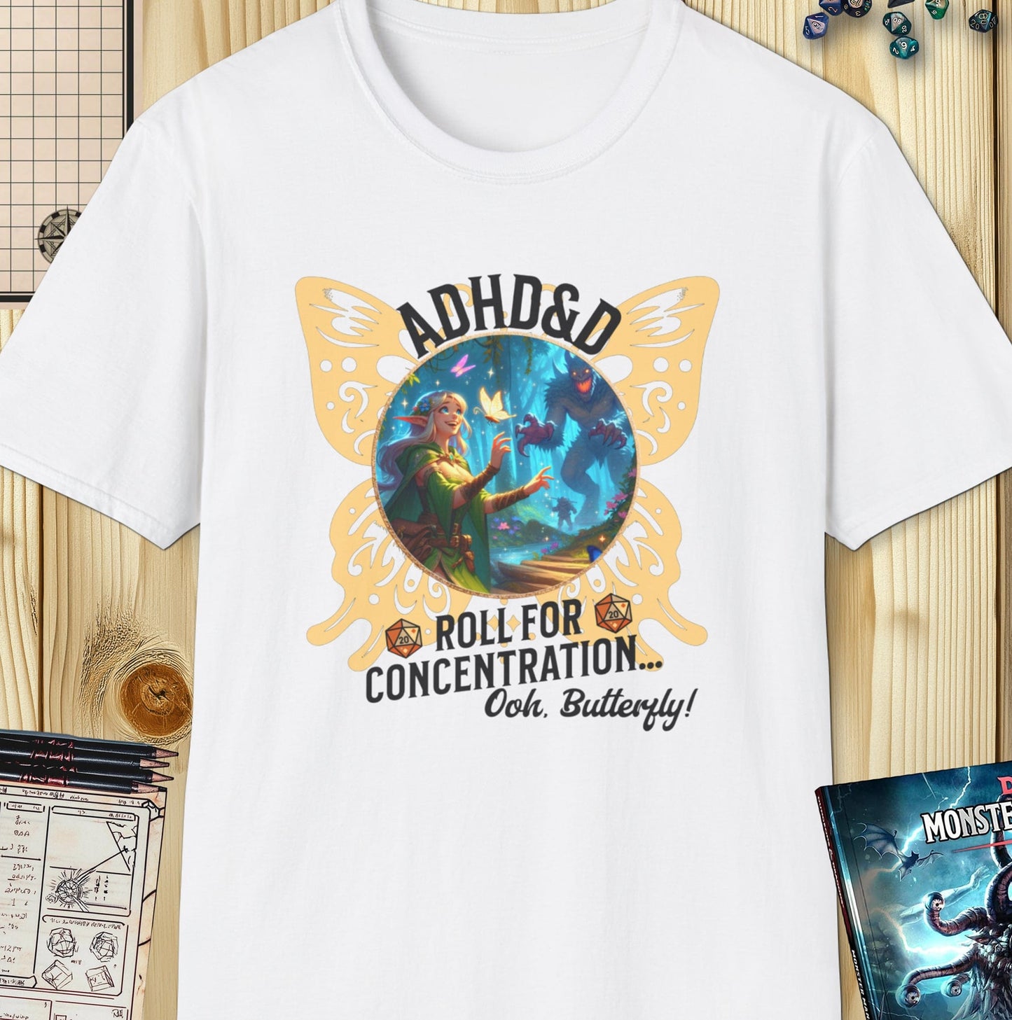 ADHD&D Dungeons and Dragons T-Shirt for those with a little ADHD!