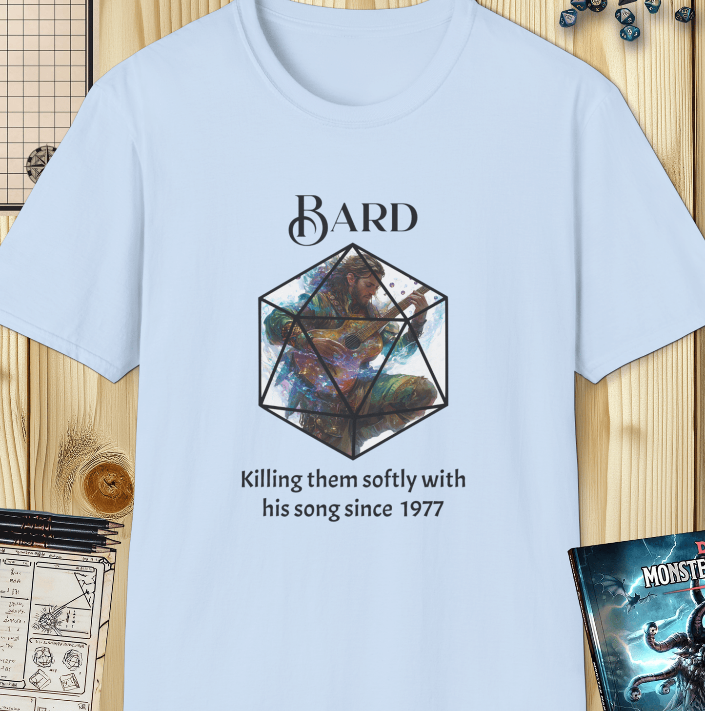 Bard D&D Tee – Killing Them Softly Funny Bard Dungons and Dragons T-Shirt