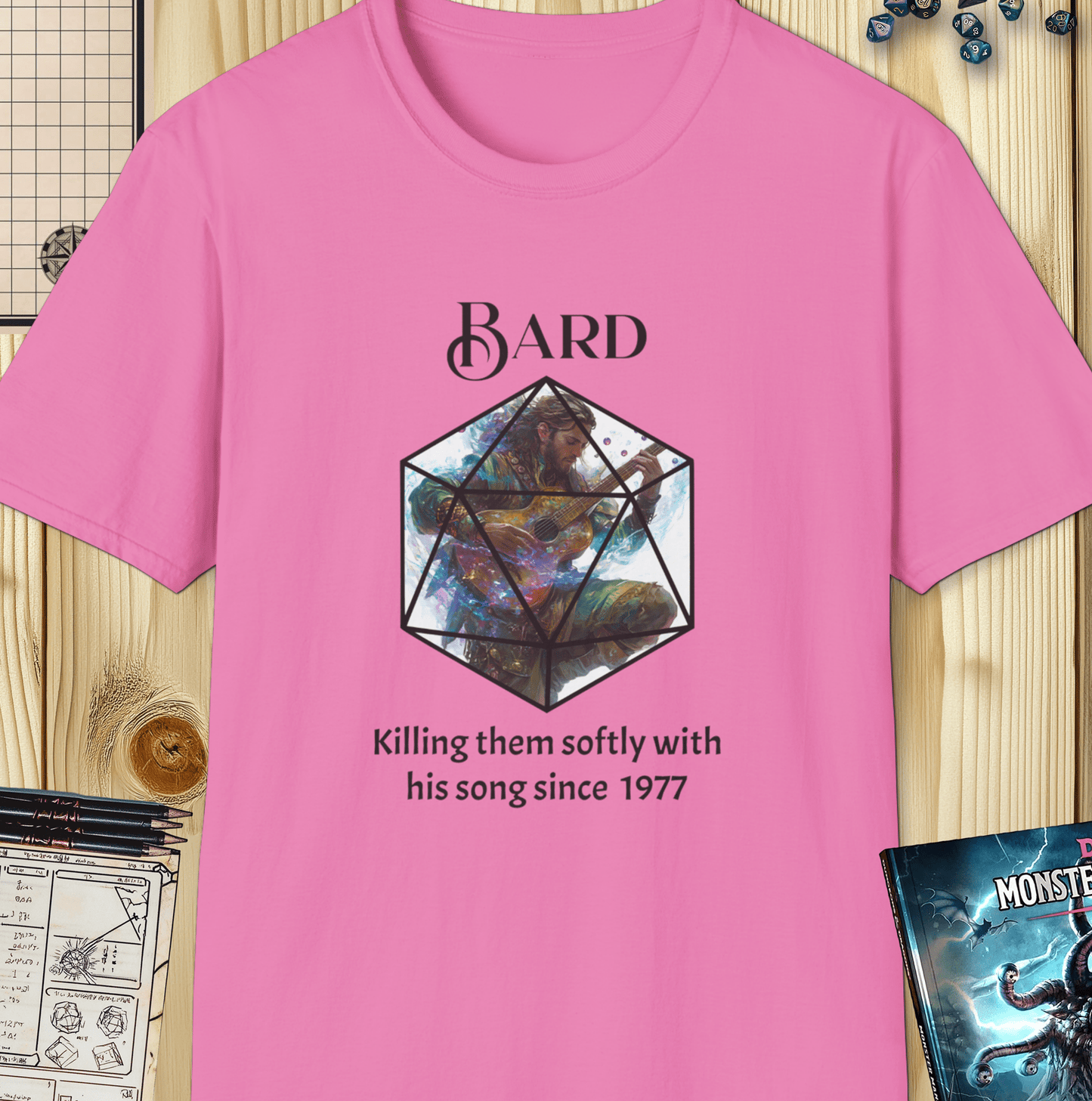 Bard D&D Tee – Killing Them Softly Funny Bard Dungons and Dragons T-Shirt