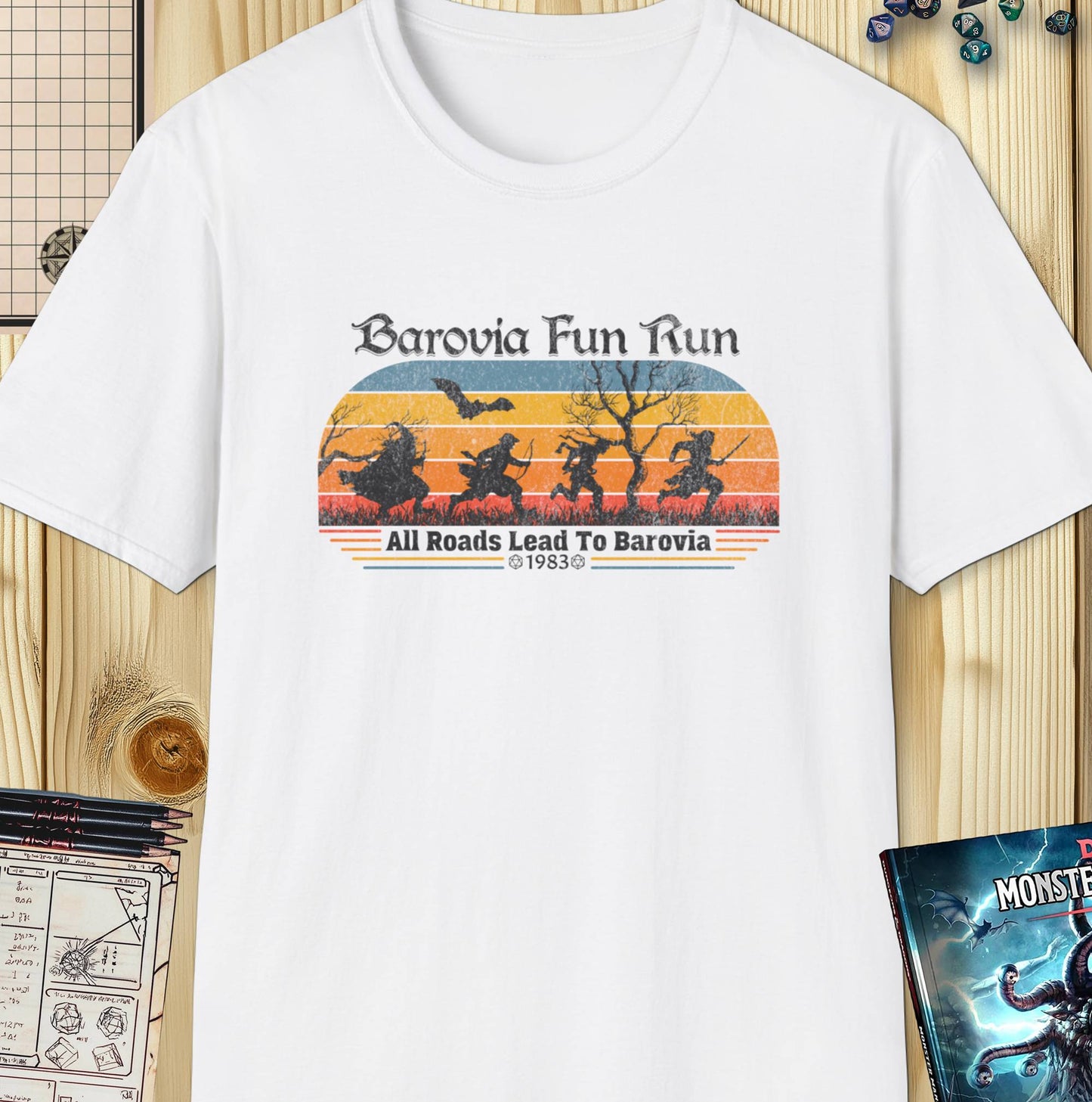 Barovia Fun Run T-Shirt – Vintage D&D Adventure Retro Design