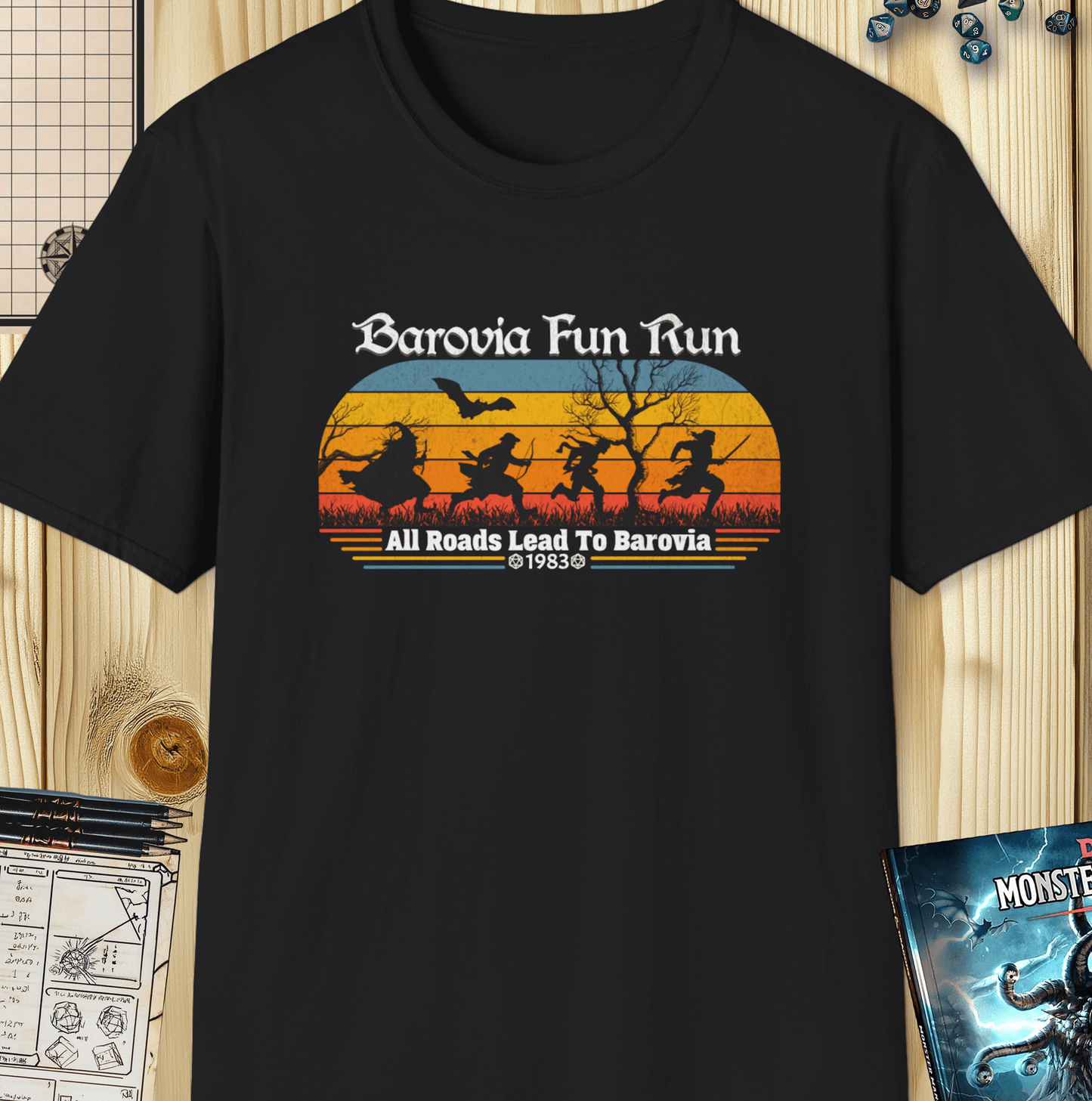 Barovia Fun Run T-Shirt – Vintage D&D Adventure Retro Design