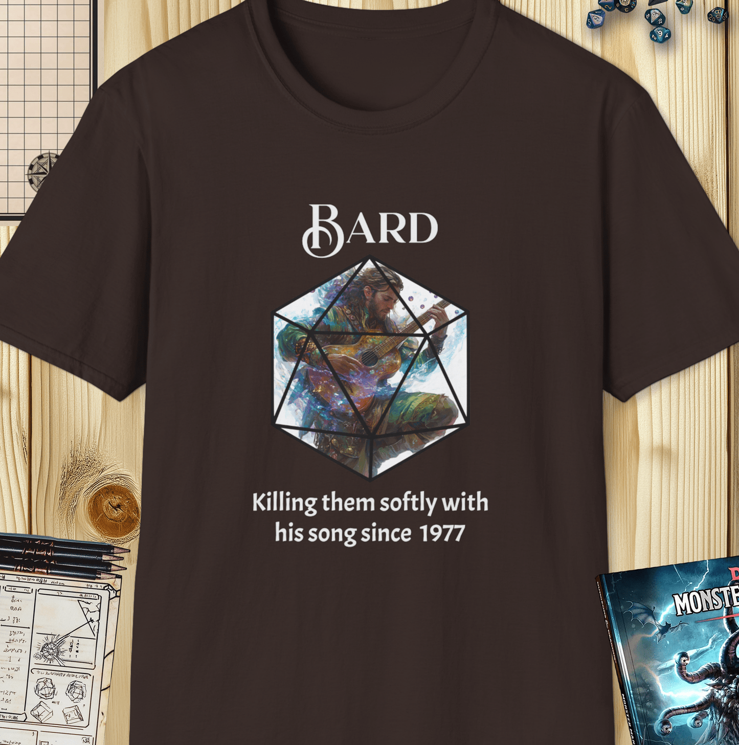 Bard D&D Tee – Killing Them Softly Funny Bard Dungons and Dragons T-Shirt