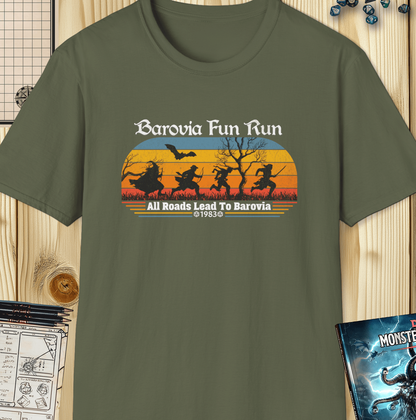 Barovia Fun Run T-Shirt – Vintage D&D Adventure Retro Design