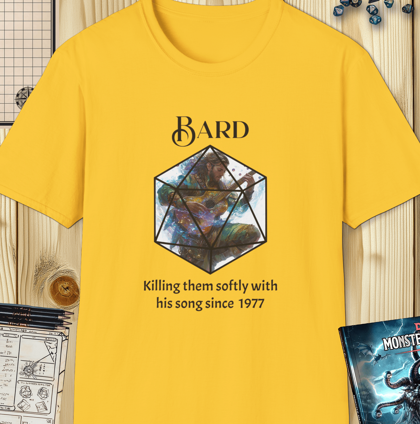 Bard D&D Tee – Killing Them Softly Funny Bard Dungons and Dragons T-Shirt