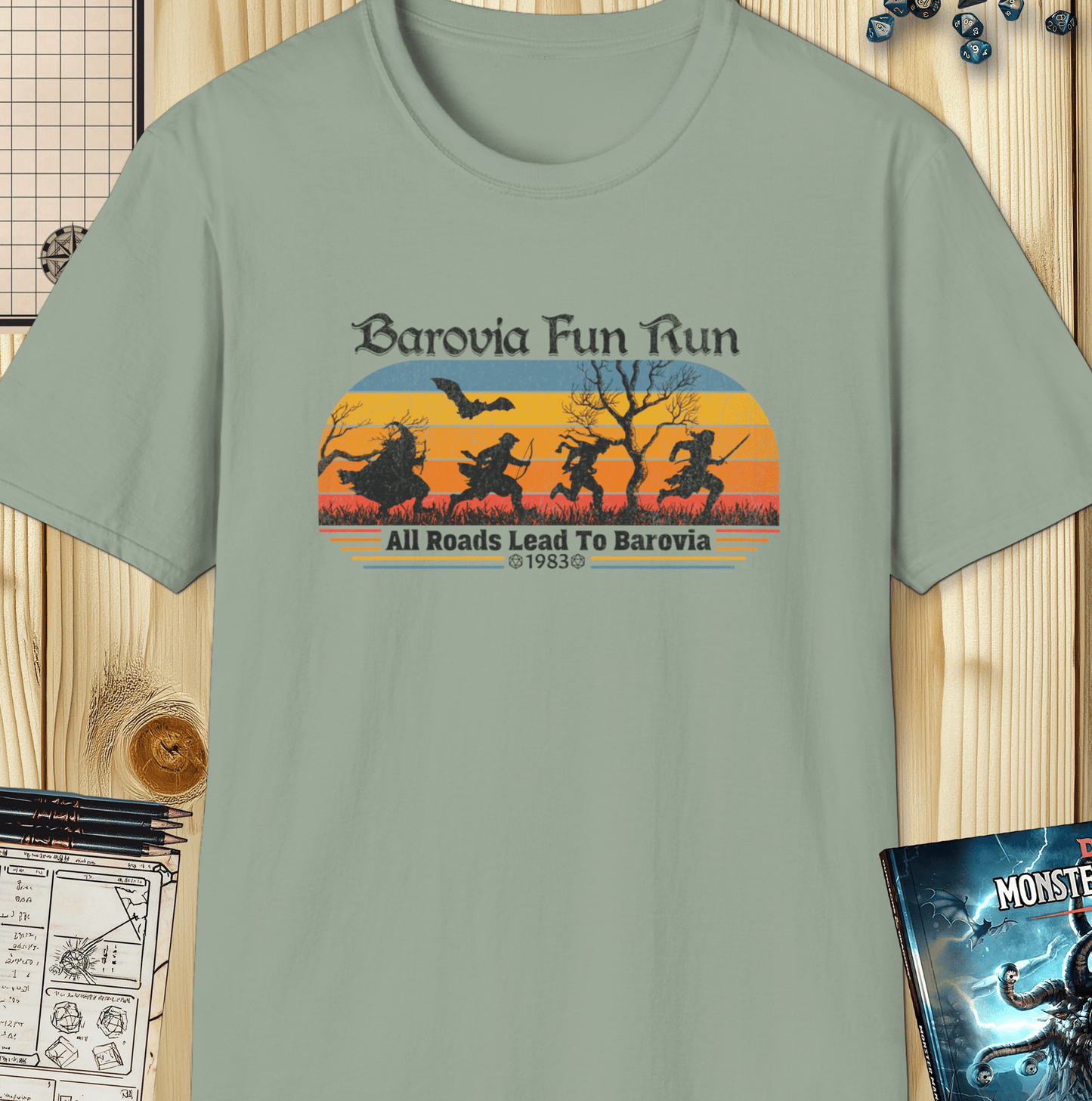 Barovia Fun Run T-Shirt – Vintage D&D Adventure Retro Design