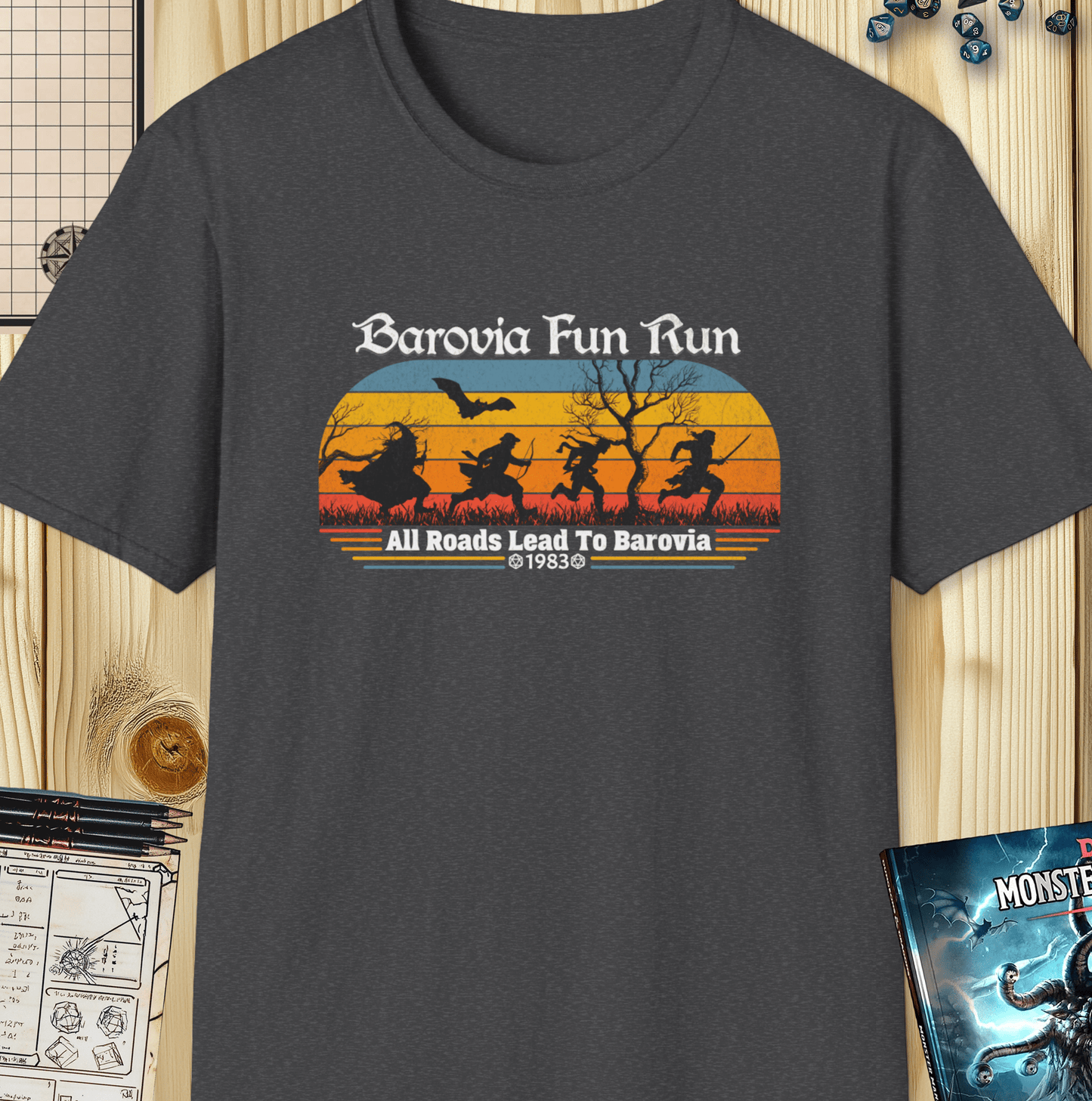 Barovia Fun Run T-Shirt – Vintage D&D Adventure Retro Design