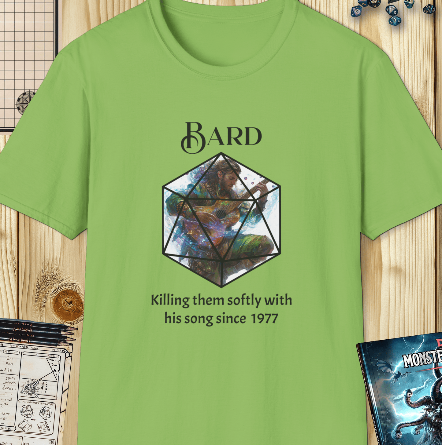 Bard D&D Tee – Killing Them Softly Funny Bard Dungons and Dragons T-Shirt