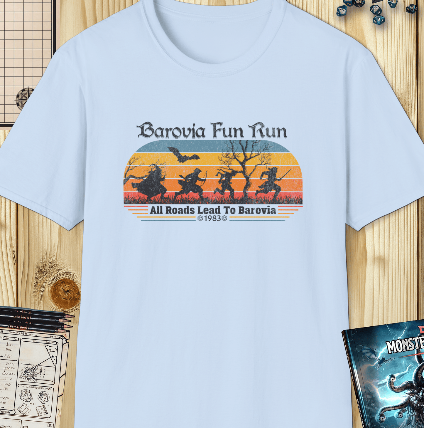 Barovia Fun Run T-Shirt – Vintage D&D Adventure Retro Design