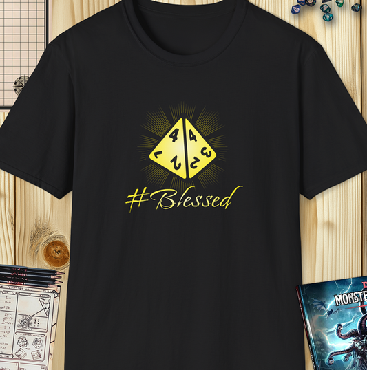 #Blessed D&D Shirt – Funny Bless Spell Design with D4