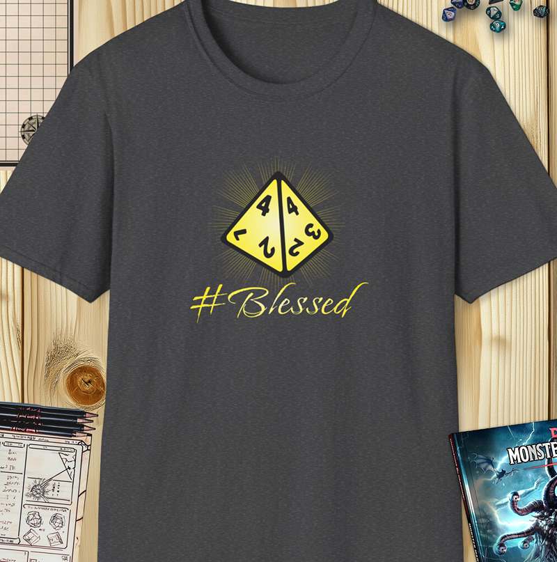 #Blessed D&D Shirt – Funny Bless Spell Design with D4