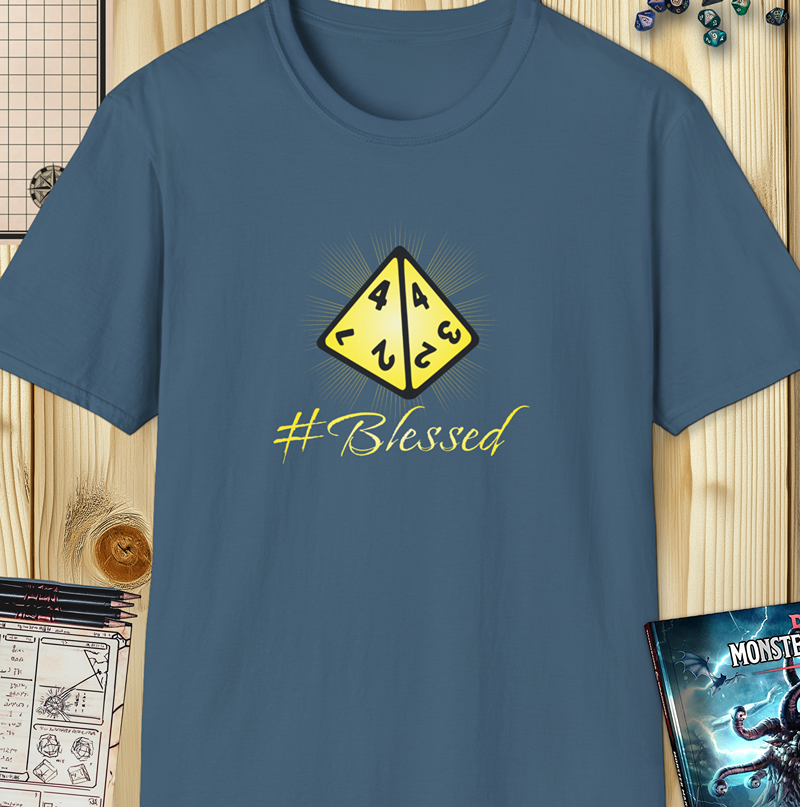 #Blessed D&D Shirt – Funny Bless Spell Design with D4