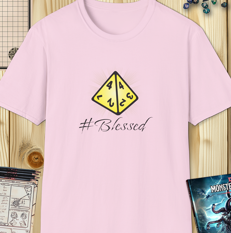 #Blessed D&D Shirt – Funny Bless Spell Design with D4