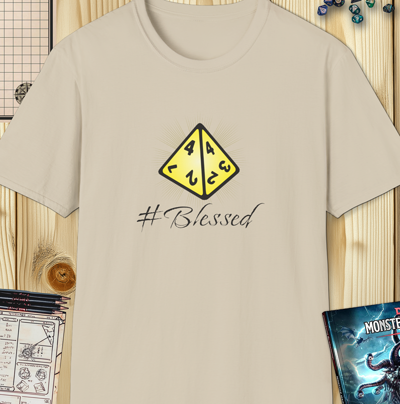 #Blessed D&D Shirt – Funny Bless Spell Design with D4