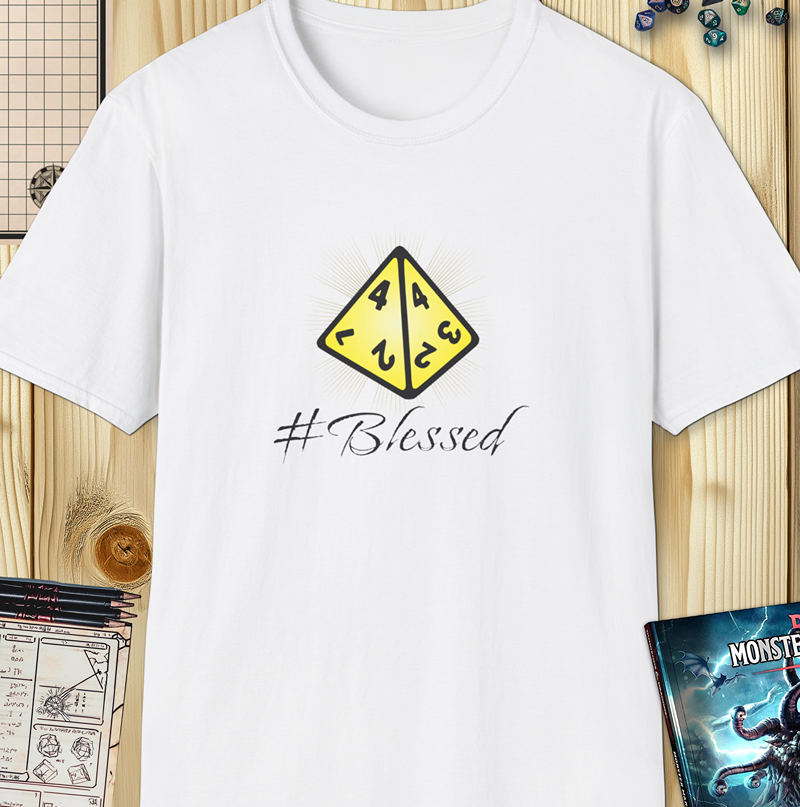 #Blessed D&D Shirt – Funny Bless Spell Design with D4